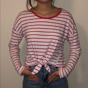 Striped Long Tie Tee